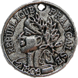 00219 Bedel munt Antiek zilver 7 stuks