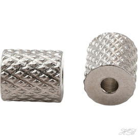 04880 Metalen kraal Column Metaalkleurig (201 stainless steel) 7x6mm; gat 1,5mm 5 stuks