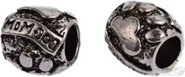02881 Pandora-stijl kraal hondenpoot Antiek zilver (Nikkelvrij) 10,5x11x11mm; gat 5mm 2 stuks