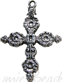 01099 Metall-look Anhänger kreuz Antiksilber 55mmx39mmx4mm 4 stück