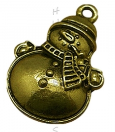 01070 Anhänger schneemann Antikbronze (Nickelfrei) 25mmx17mm 4 stück