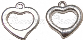 01838 Metallook bedel hart Zilverkleurig 18mmx17mm