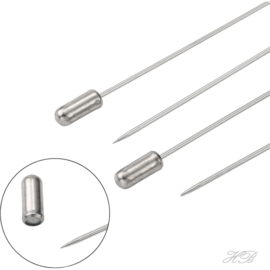 03870 Broche pin Metaalkleurig (201 stainless steel)  75x15mm; pin 1mm 4 stuks