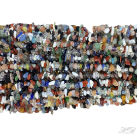 05083 Natuursteen streng (±40cm) mix Gemstone Chipskraal Mix color 3x5mm 1 streng