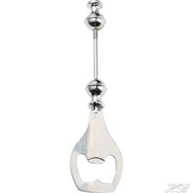 Bestek-0006 Bestek Flessenopener Metaalkleurig 201 stainless steel 143x36x15mm; pin 3mm 1 stuks