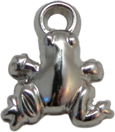 02050 Anhänger frosch (metall-look) Silberfarbe 16mmx13mm