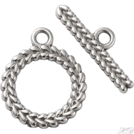01732 Kapittelslot Krans Metaalkleurig (304 stainless steel)  19x16x2mm; bar 21x6,5mm; gat 2mm 1 stuks