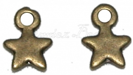 01347 Bedel ster Antiek brons (Nikkel vrij) 10mmx8mm 11 stuks