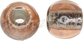02692 Tschechische glasperle Pink 9mmx11,5mm; loch 4mm 5 stück