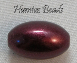 02424 Acryl perle oval metallisch Bordeaux 14mmx9mm 11 stück