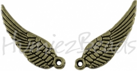 00753 Bedel vleugel Antiek brons (Nikkel vrij) 16mmx5mm 11 stuks