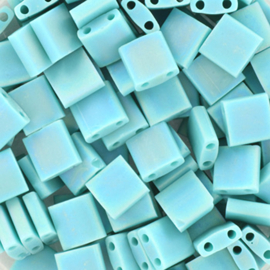 MT-05008 Miyuki Tila opaque matte ab turquoise green (TL-412FR) 5x5mm ±3 gram