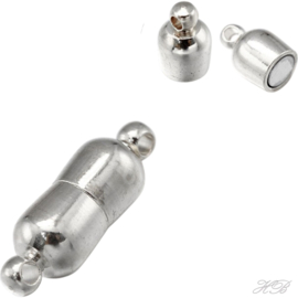 01612 Magneetslot Metaalkleurig (nikkelvrij)  13mmx6mm 3 stuks