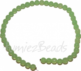 03459 Glaskraal streng (±40cm) imitatie jade Lime 10mm 1 streng