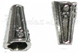 01953 Kralenkap hoekig Antiek zilver (Nikkelvrij) 13mmx8mm 6 stuks
