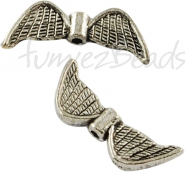01189 Spacer vleugel Antiek zilver (Nikkelvrij) 5 stuks