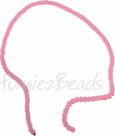 03473 Glaskraal streng ±40cm Jelly Roze 4mm 1 streng