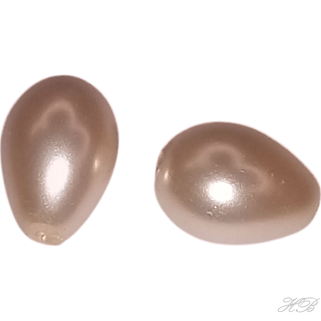 02673 Glasparel Druppel Licht roze   9x7mm; gat 1mm ±14 stuks