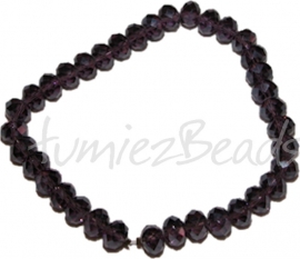 03597 Imitation swarovski strang (±25cm) Violett 12mmx8mm 1 strang