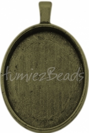 03227 Anhänger cabochon setting Antikbronze (Nickelfrei) 38,5mmx24,5mmx5,5mm; innen 29mmx21,5mm 1 stück