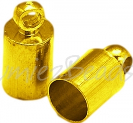 01150 Endkappe glatt Goldfarbe 10mmx5mm; loch 4mm 4 stück