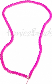 03563 Glasperle strang (±40cm) crackle Pink 4mm 1 strang