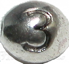 03169 Metalen kraal cijfer 3 Antiek zilver (Nikkelvrij) 7mmx6mm; gat 1mm 1 stuks