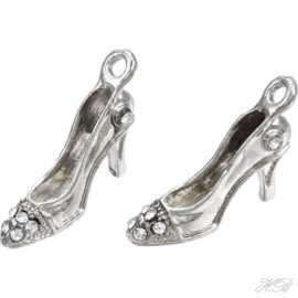 05485 Bedel Pump (high heel) bling Metaalkleurig (Nikkelvrij)/chrystal 25x5x11mm; gat 1,8mm 1 stuks