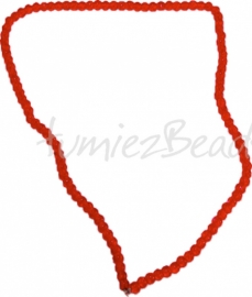 03566 Glasperle strang (±40cm) crackle Orange 4mm 1 strang