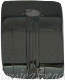 00943 Glaskraal vierkant Grijs 6mm 1 streng (±30cm)