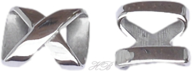 03895 Leerschuiver X Stainless steel Metaalkleurig 17x15x5mm; gat 12x3mm 1 stuks