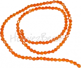 03994 Glaskraal imitatie swarovski Bicone streng ±40cm Fire Opal 4mm  1 streng