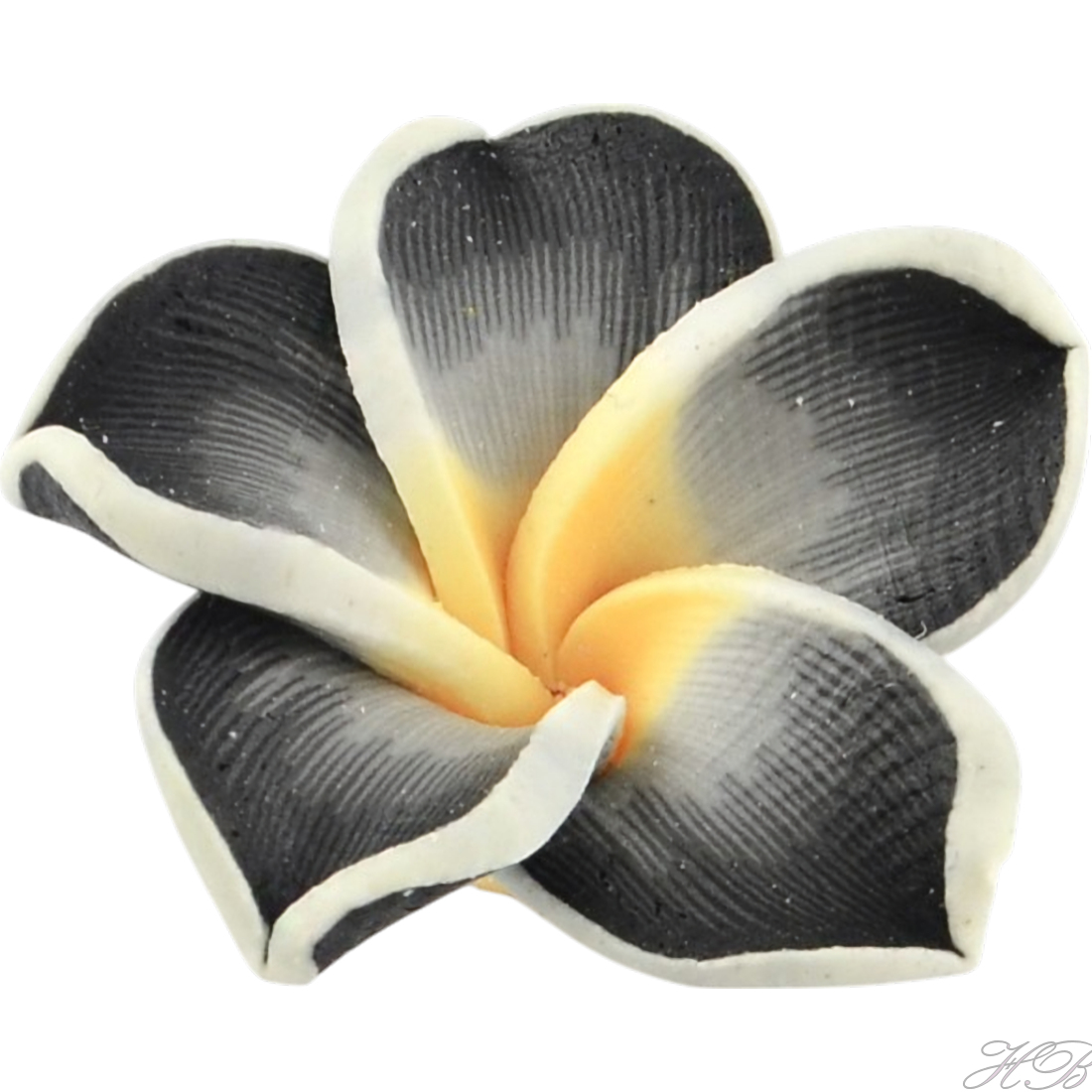 05408 Fimokraal Bloem Black   15x8mm; gat 2mm 5 stuks