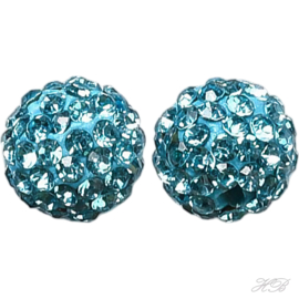 04959 Fimokraal Discobal Aquamarine 10mm; gat 1,5mm 1 stuks