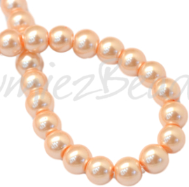 04041 Glasparel LightSalmon 3-4mm; gat 0,5mm 1 streng ±30cm