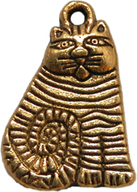 01798 Anhänger katze Antiekgold (nickelfrei) 20mmx13mm