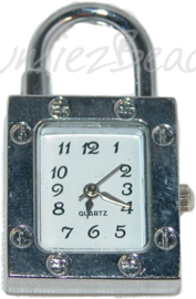 00266 Horlogekastje hangslot Zilverkleurig 37mmx23mm