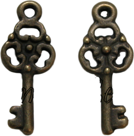 01712 Bedel sleutel Antiek brons (Nikkelvrij) 23mmx9mm 11 stuks