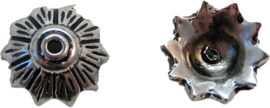 01494 Kralenkap blad Antiek zilver (Nikkelvrij) 5mmx13mm 6 stuks