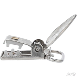 02087 Bretelsluiting /speenclip hart Metaalkleurig Metaalkleurig  37x24x8mm; gat 28,5mm 1 stuks