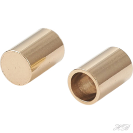 04284 Eindstopper  Goudkleurig (24k) (201 stainless steel)  6x4mm; gat 3mm 4 stuks