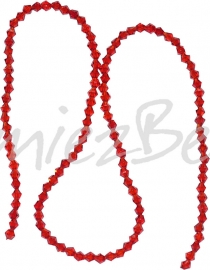 03986 Glasperlen​ imitatie swarovski Bicone strang ±40cm red 4mm  1 strang