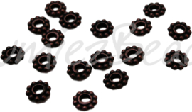 00452 Spacer daisy Antiek koper 9mm 12 stuks