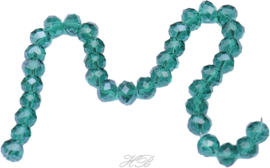 01427 Glaskraal imitatie swarovski faceted Abacus streng (±20cm) Groen 7mmx10mm 1 streng