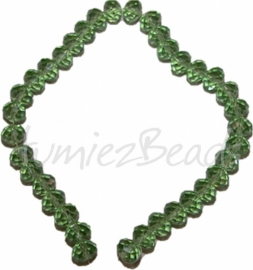 03590 Imitatie swarovski streng (±25cm) Groen 12mmx8mm 1 streng