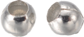 04466 Spacer Glad Metaalkleurig 2mm; gat 1mm ±400 stuks