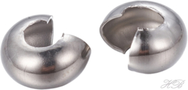 04605 Knijpkraal verberger 304 stainless steel Stainless steel 4,5mm; gat 2mm ±10 stuks