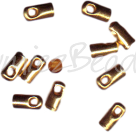 00250 Endkappe waxkoordbuisjes gold 2mmx5mm ± 20 Stück