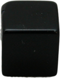 01844 Glaskraal kubus Zwart 8mm 1 streng (±30cm)