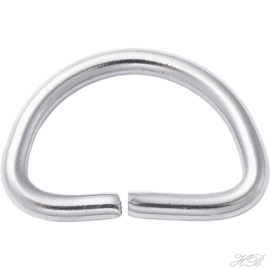 05013 Ringetjes D-ring (304 stainless steel) Metaalkleurig 14x10x1,5mm; gat 11x6,5mm 10 stuks
